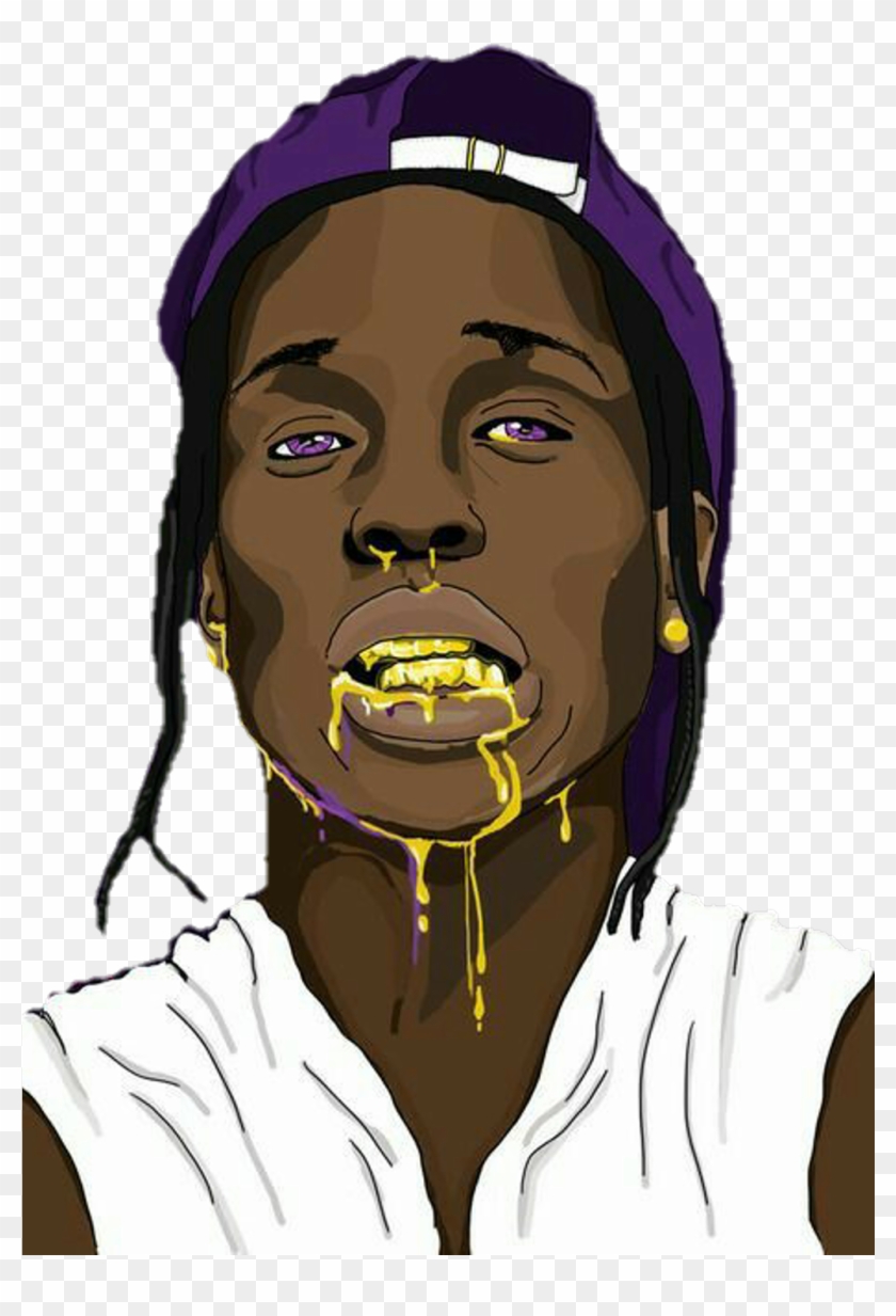 #asaprocky #asap #gold #drippin #trippyedit #edit #purpledrank - Meek Mill Cartoon Art Clipart