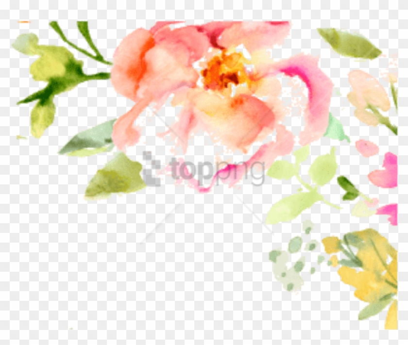 Free Png Watercolor Flowers Border Free Png Image With - Watercolor Flower Border Square Clipart