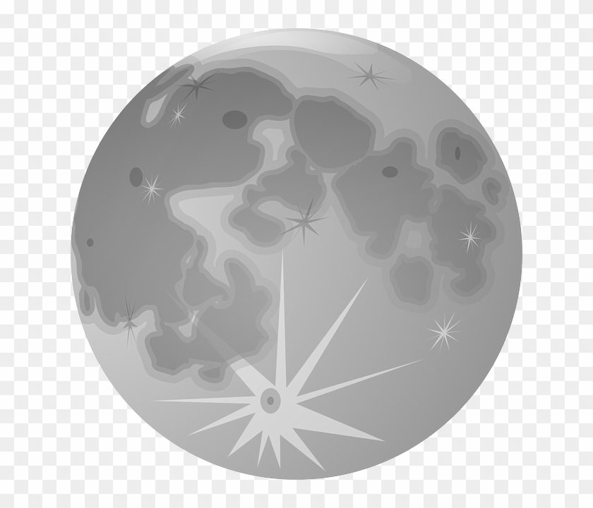 Full Moon, Moon, Lunar, Globe, Planet, Gray, Craters Clipart