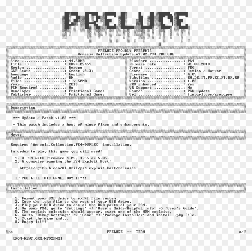 Amnesia - Collection - Update - V1 - 02 - Ps4-prelude Clipart #1964562