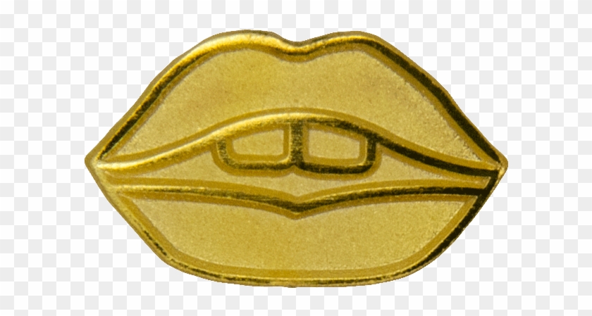 Mini Lips Pin, Matt Gold Clipart #1964565