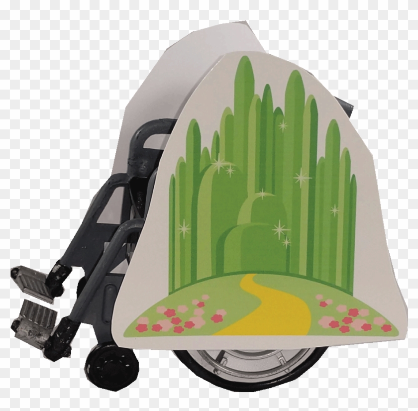 Emerald City And Yellow Brick Road Wheelchair Costume - Baby Carriage Clipart #1964862
