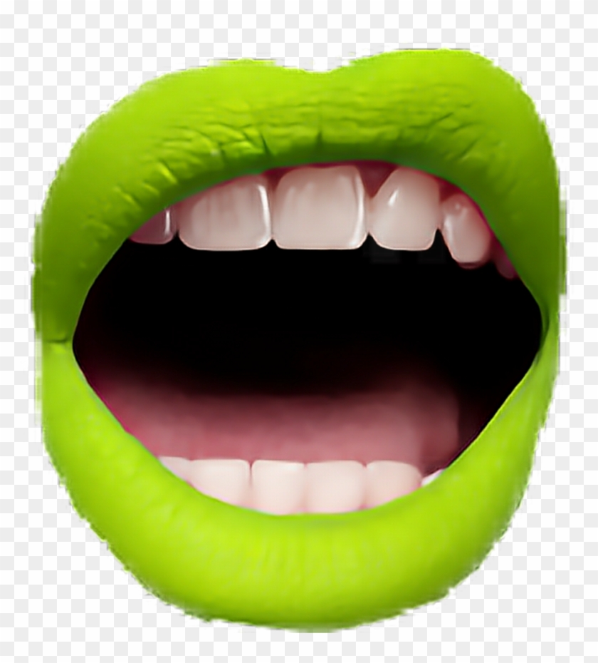 #freetoedit #picsartsticker #greenlips #openmouth #lips - Green Lips Transparent Clipart #1964901