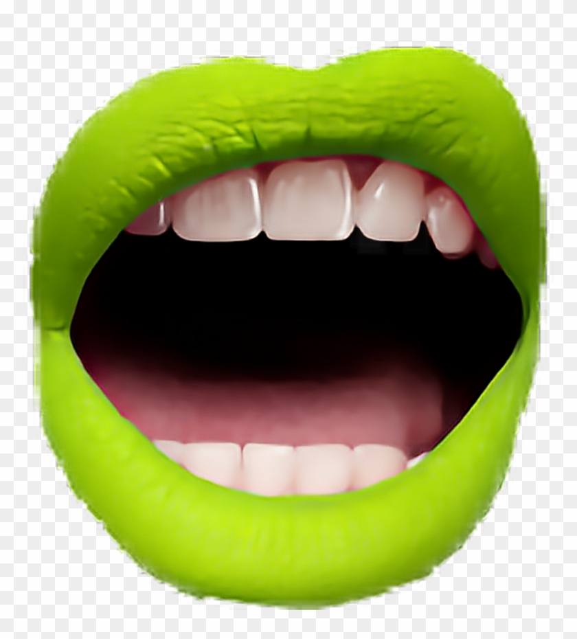 #freetoedit #picsartsticker #greenlips #openmouth #lips - Green Lips Transparent Clipart