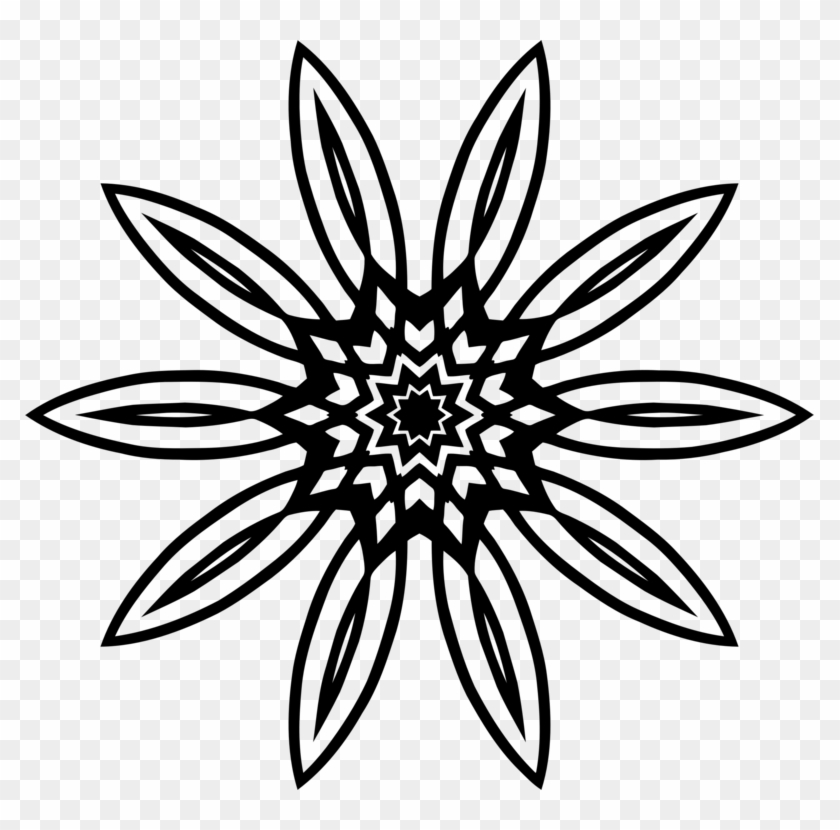 Banner Free Stock Drawing Abstract Flower - Drawing Clipart