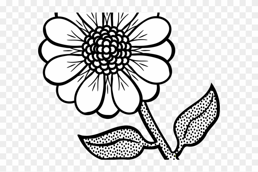 Flower Line Art - Daisy Clip Art Black And White - Png Download #1965762