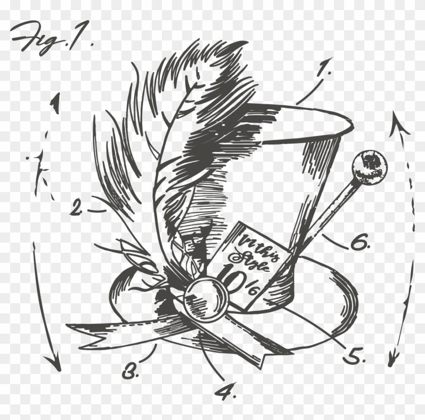 Mad Hatter Hat Png - Alice In Wonderland Drawing Mad Hatter Hat Clipart