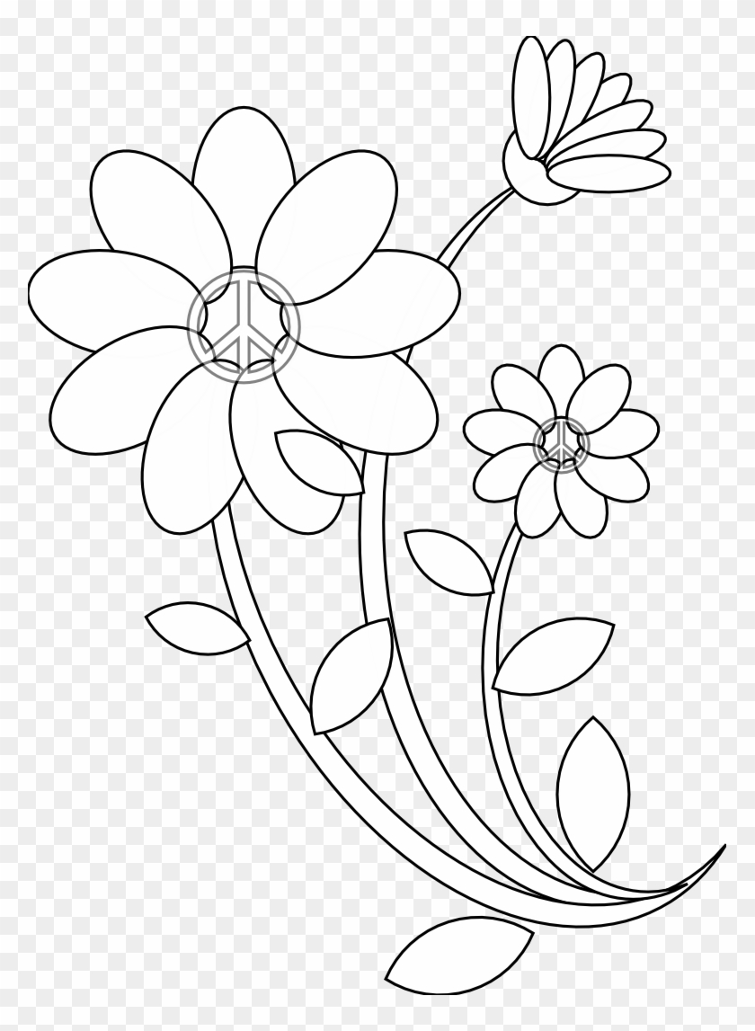 Flower Line Drawing - Drawing Flowers For Embroidery Clipart