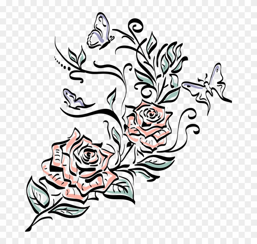 Rose Flower Drawing Clipart #1967129