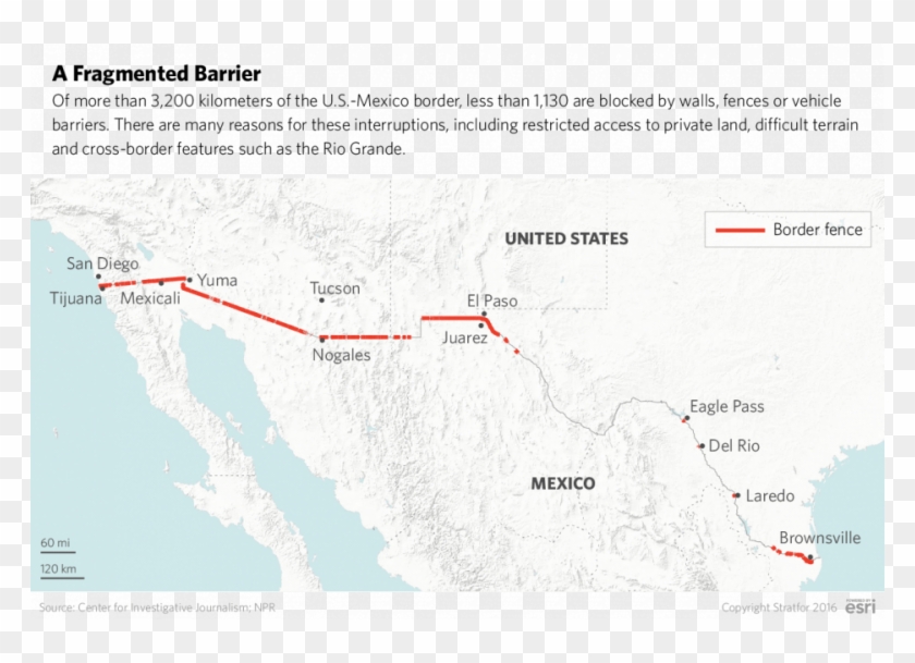 This Map Shows The Existing, Fragmented Border Between - Atlas Clipart #1967246