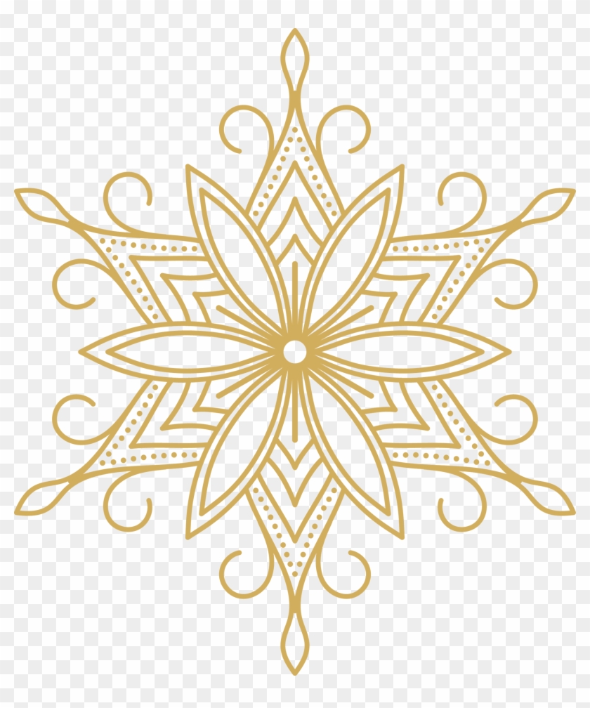 Gold Snowflake - Dibujo De Mandala Flor De Loto Clipart #1967998