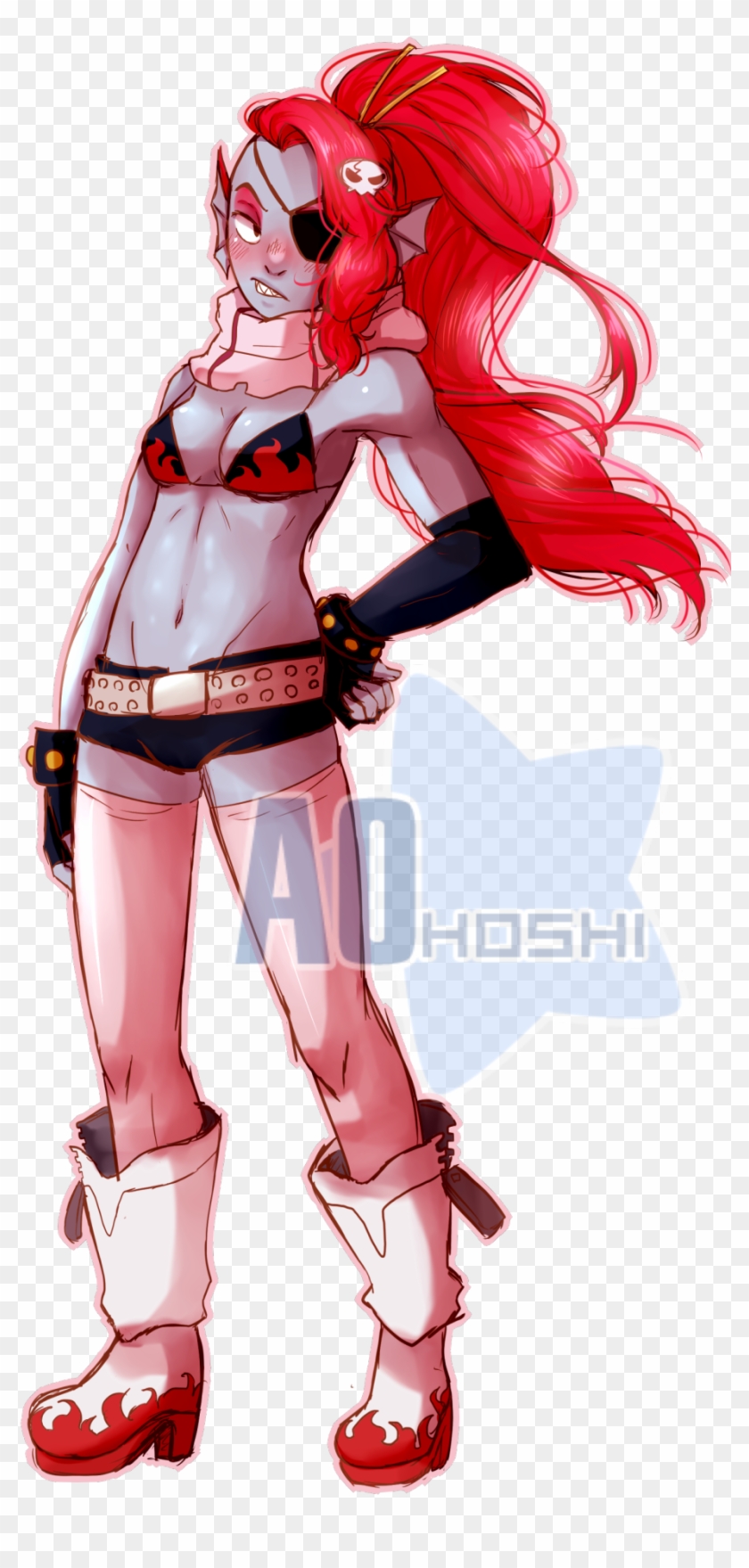 Undyne Dressed As Yoko From Gurren Lagann~ Speedpaint - Cartoon Clipart