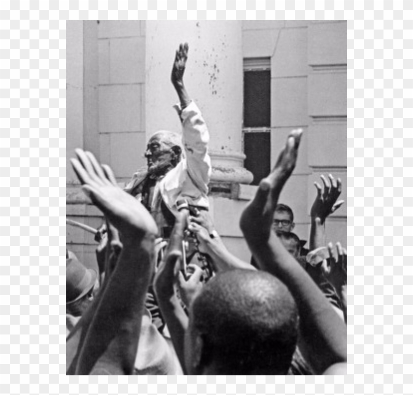 A 106 Year Old African American Man Celebrating After - Monochrome Clipart