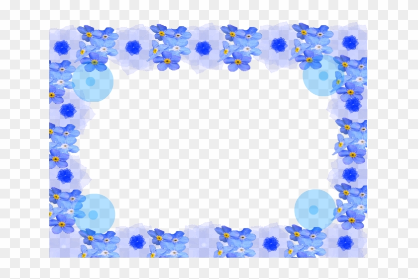 Blue Floral Border Transparent Image - Transparent Blue Flower Border Png Clipart #1968305