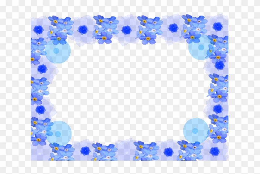 Blue Floral Border Transparent Image - Transparent Blue Flower Border Png Clipart