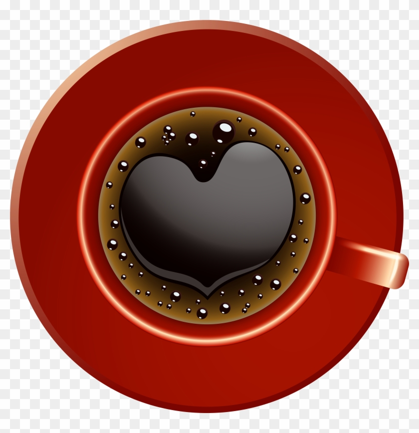 Red Coffee Cup With Heart Png Clip-art Image - Circle Transparent Png #1968496