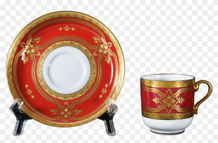 Minton For Tiffany Dark Red Porcelain Cabinet Cup & - Porcelain Clipart #1968973