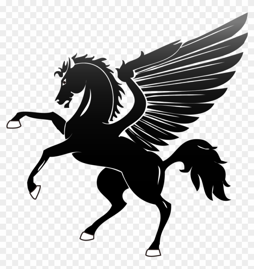 File - Peo-pegasus Black - Svg - Pegasus Black And White Clipart #1969182