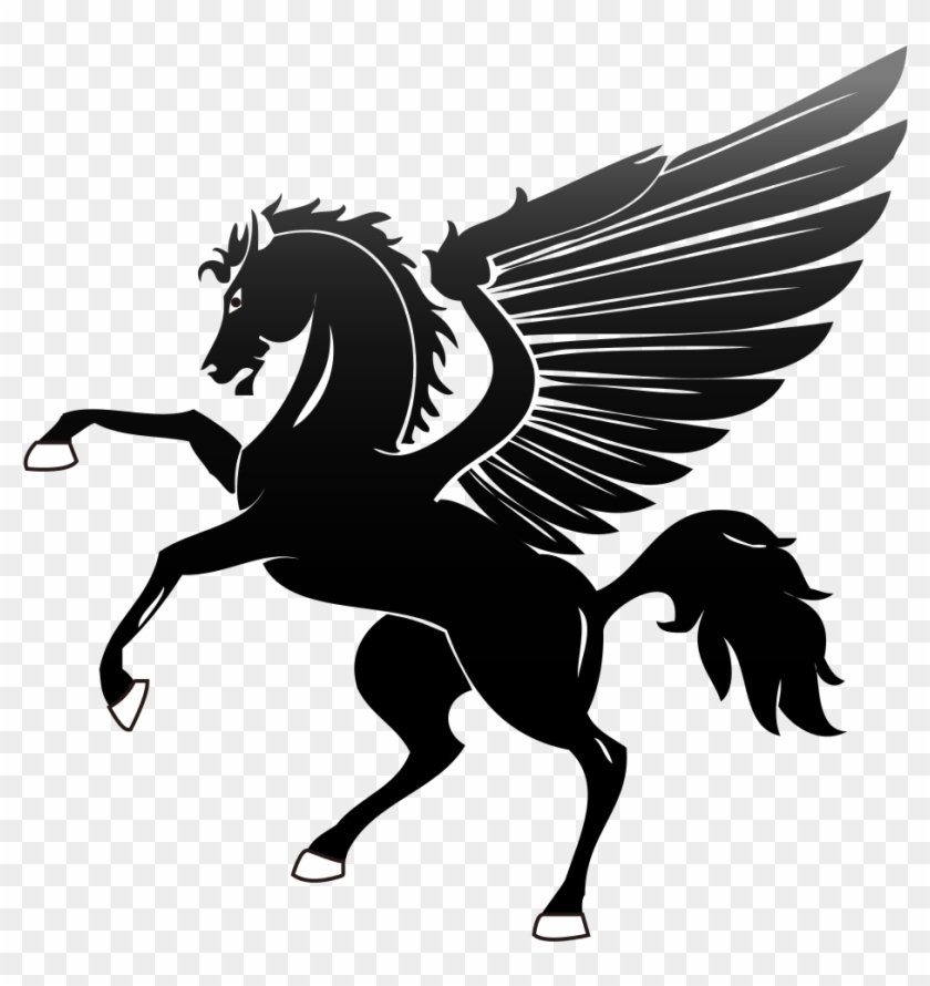 File - Peo-pegasus Black - Svg - Pegasus Black And White Clipart