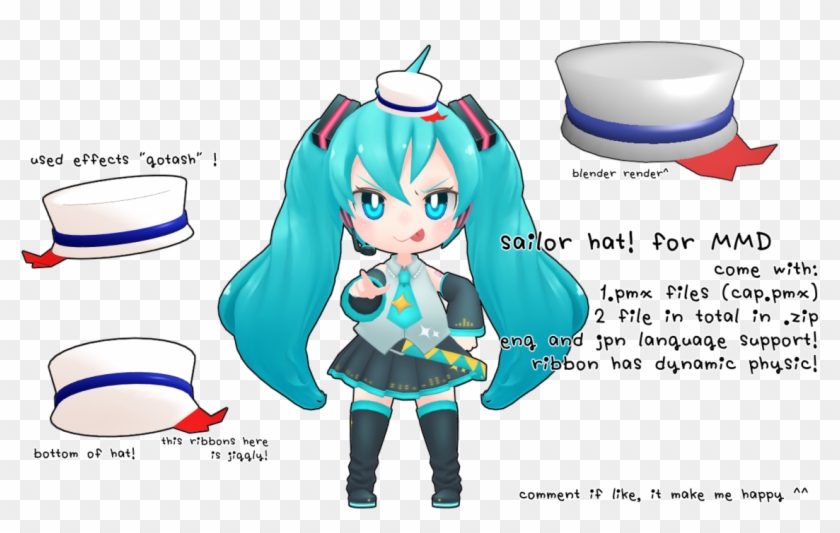 Sailor Clipart Sailor Hat - Mmd Sailor Hat - Png Download #1969773