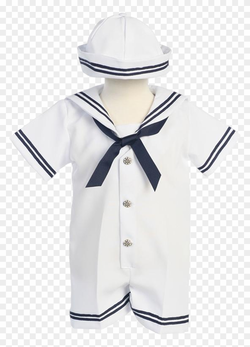 Classic Nautical Romper Outfit White Gabardine With - دعاء للمرأة بعد الولادة Clipart #1969921