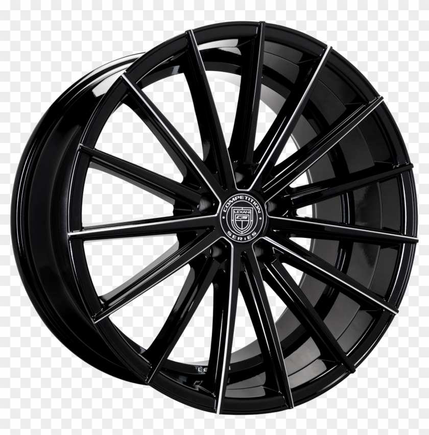 Black With Machine Groove - Lexani Pegasus Gloss Black Cnc Clipart