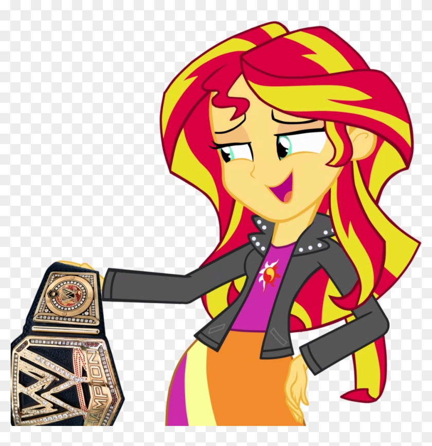 Championship Belt, Edit, Equestria Girls, Safe, Simple - Mlp Eg Sunset Shimmer And Flash Sentry Clipart