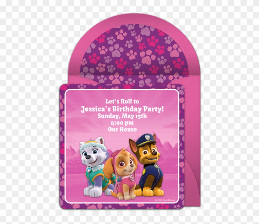 Paw Patrol Skye & Friends Online Invitation - Cartoon Clipart