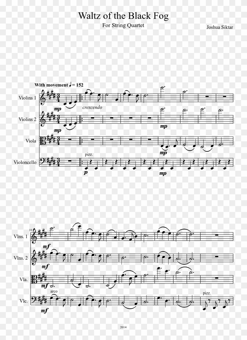 Waltz Of The Black Fog Sheet Music Composed By Joshua - Till I Collapse Alto Sax Clipart