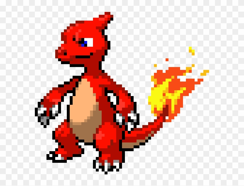 Charmeleon - Charmeleon Pixel Art Grid Clipart #1972676