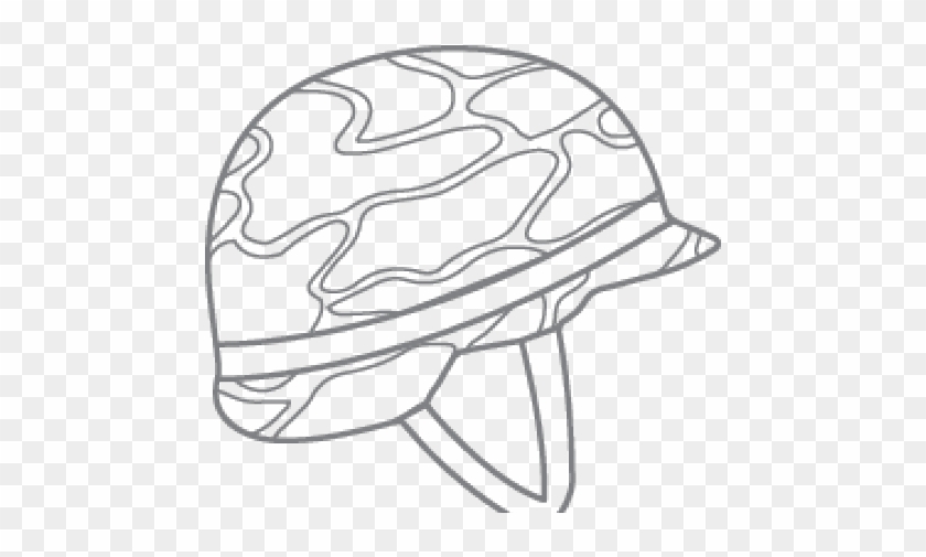 Drawn Helmet Military Helmet - Sketch Clipart #1973288