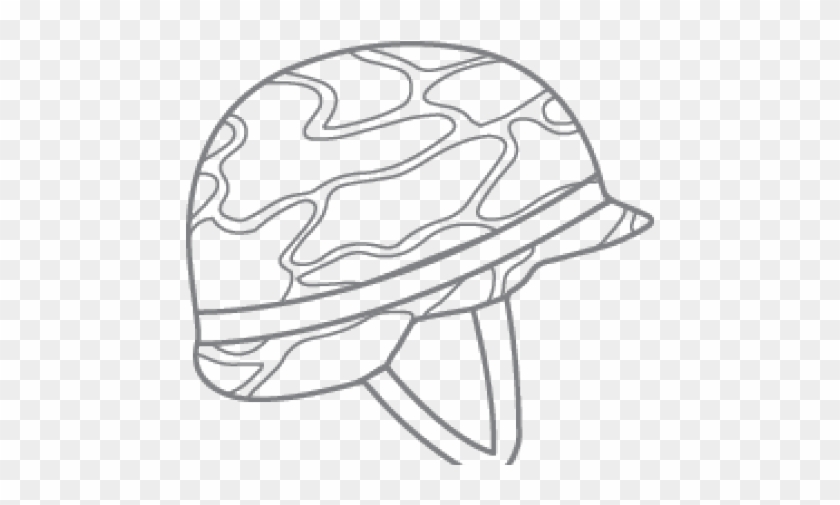 Drawn Helmet Military Helmet - Sketch Clipart