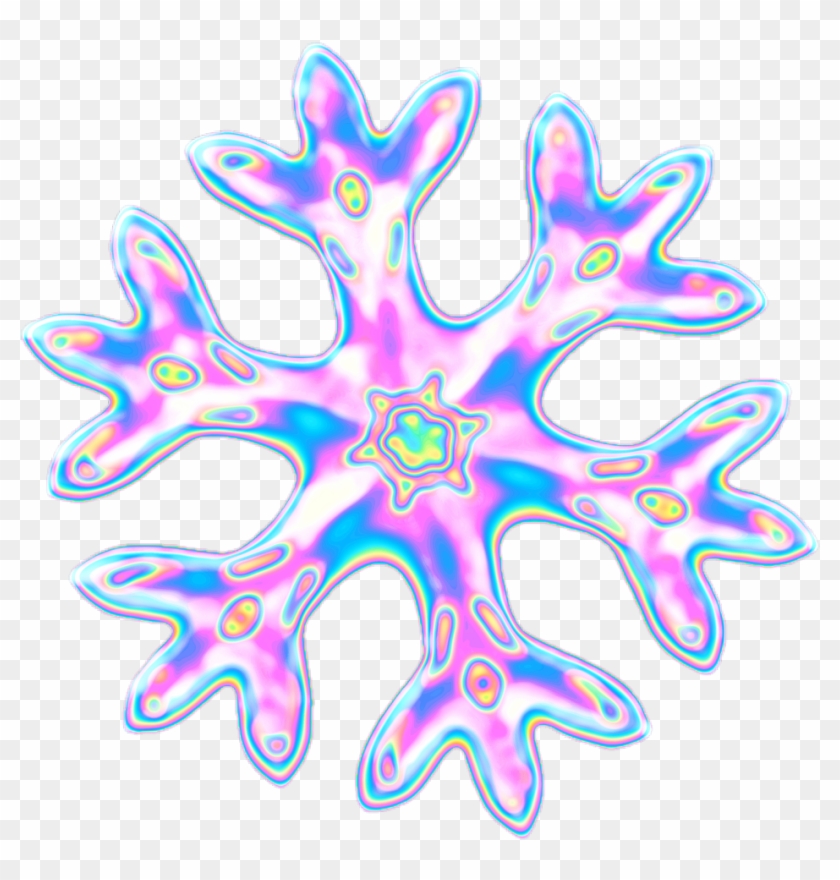 #emoji #snow #snowflake #holographic - Marine Invertebrates Clipart