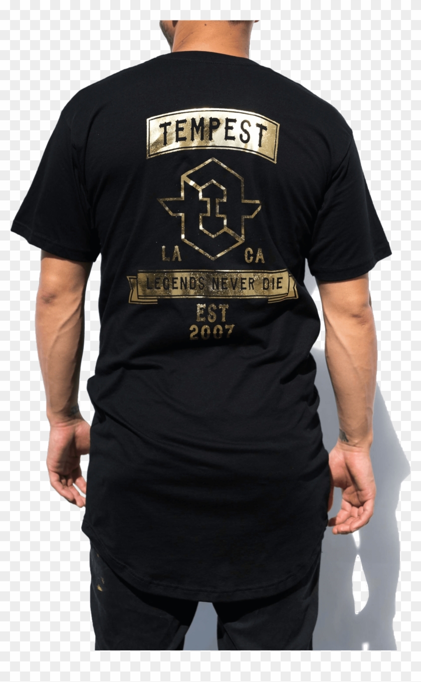 Tmpst Black And Gold Freerunning Tee Model Back - Harley Davidson 115th Anniversary Shirt Clipart