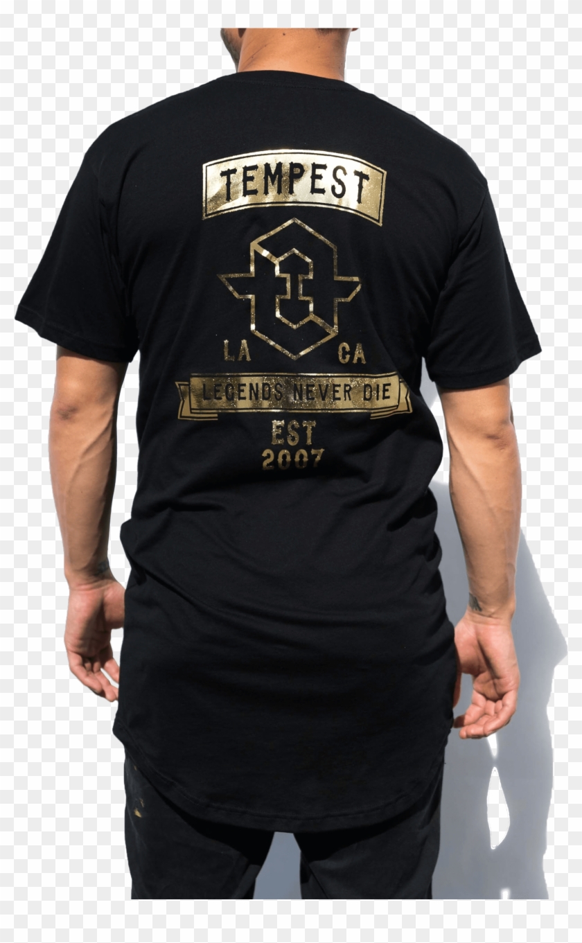 Tmpst Black And Gold Freerunning Tee Model Back - Harley Davidson 115th Anniversary Shirt Clipart #1974034
