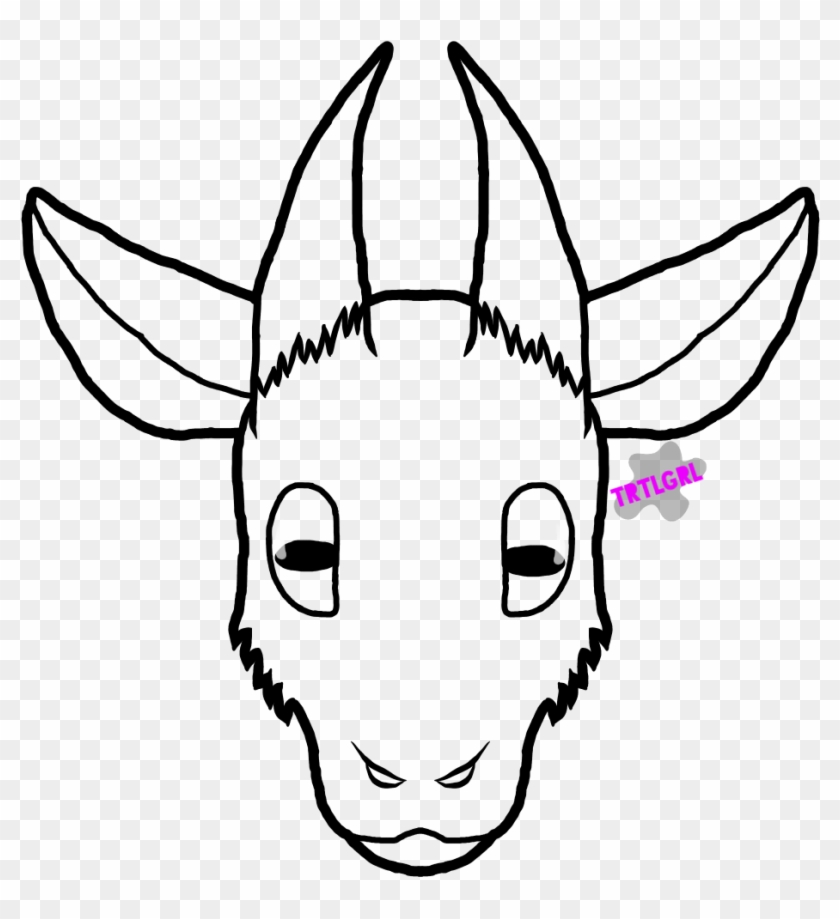 Free Goat Head Lineart Clipart #1974245