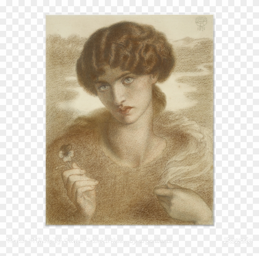 Water Willow, Study Of Female Head And Shoulders By - Water Willow Rossetti Clipart #1975368