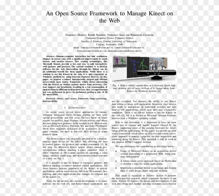 An Open Source Framework To Manage Kinect On The Web Clipart