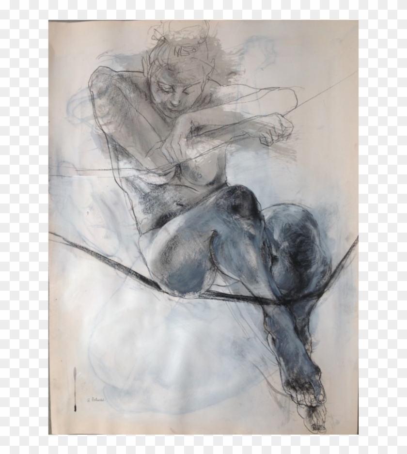 Thursday Morning, Conte Crayon And Chalk On Gesso 74x54cm - Sketch Clipart