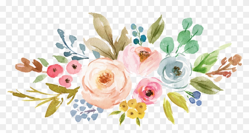 Tropical Flower Cartoon Transparent This Backgrounds - Transparent Background Watercolor Flowers Clipart - Png Download