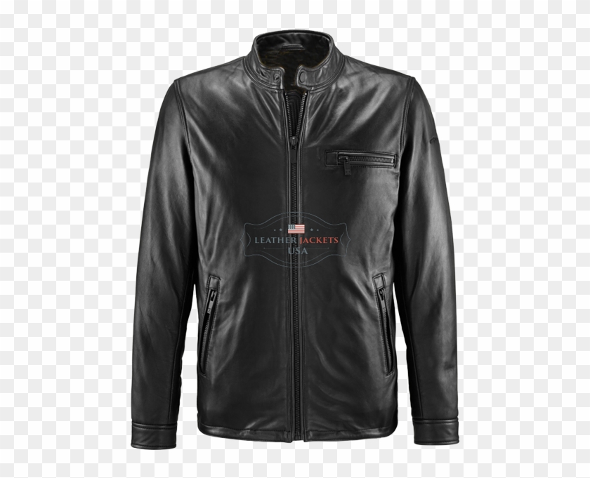 Unique Protective Black Biker Leather Jacket - Leather Jacket Clipart #1975944