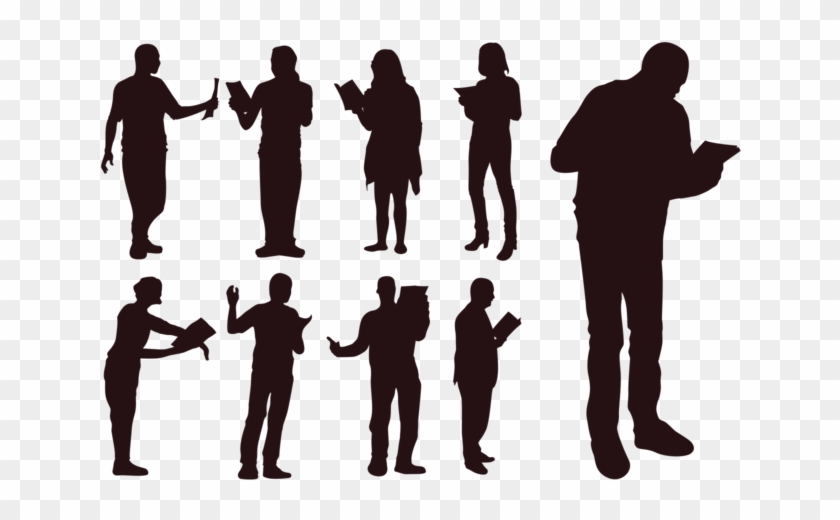 People Silhouette Clipart Social Person - Silhouette Reading - Png Download