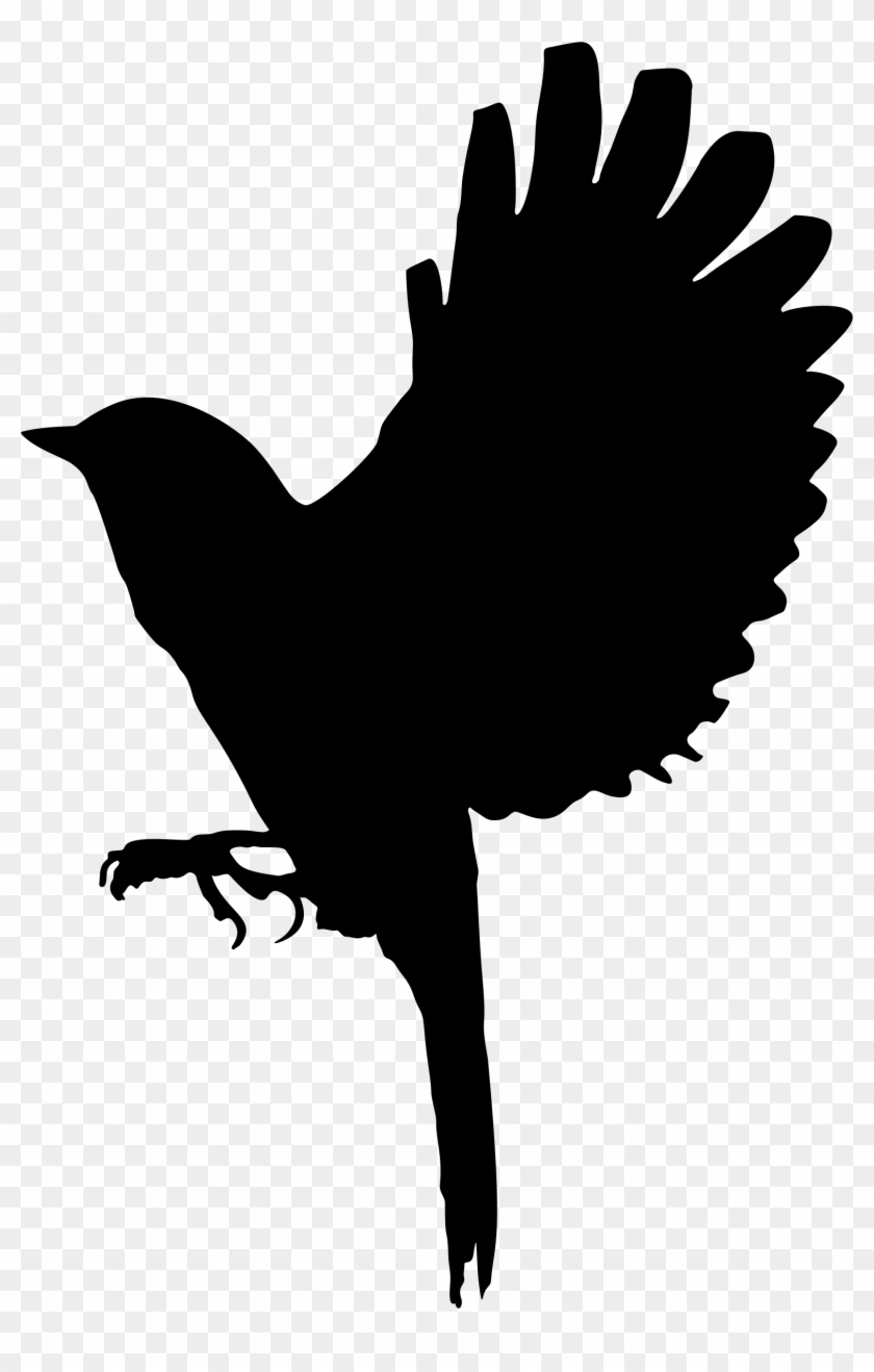 Flapping Bird Silhouette - Illustration Clipart #1977220