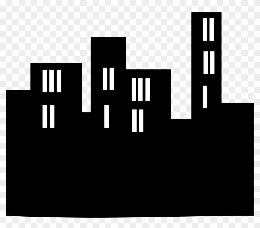 Transparent Buildings Clipart Black And White - Png Download #1977880