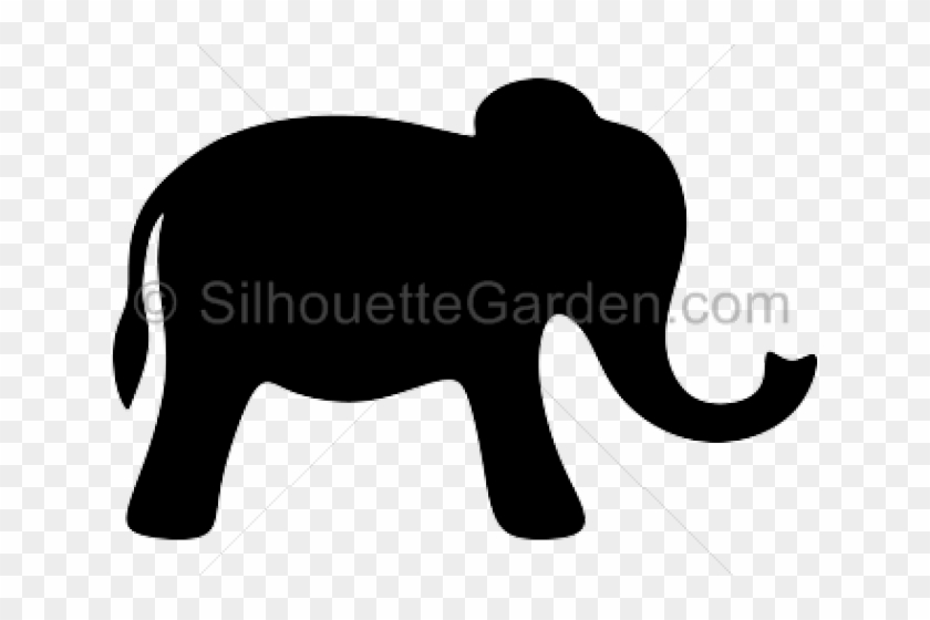 Simple Cartoon Elephant Silhouette Clipart #1978125