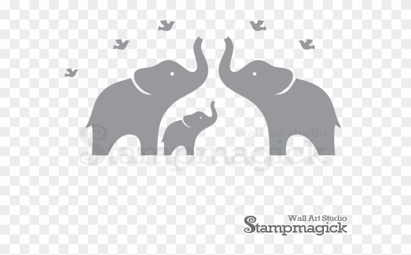 Elephants Wall Decal For Nursery, K118x - Wall Decal Clipart #1978147