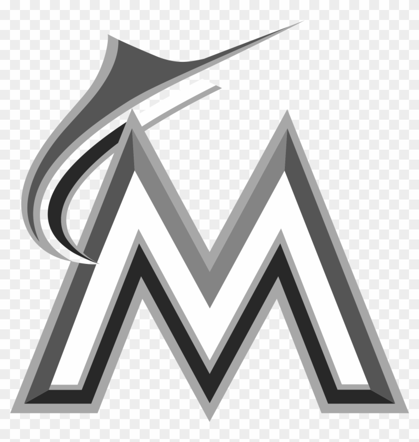 Miami Marlins Logo Black And White - Miami Marlin Clipart #1979064