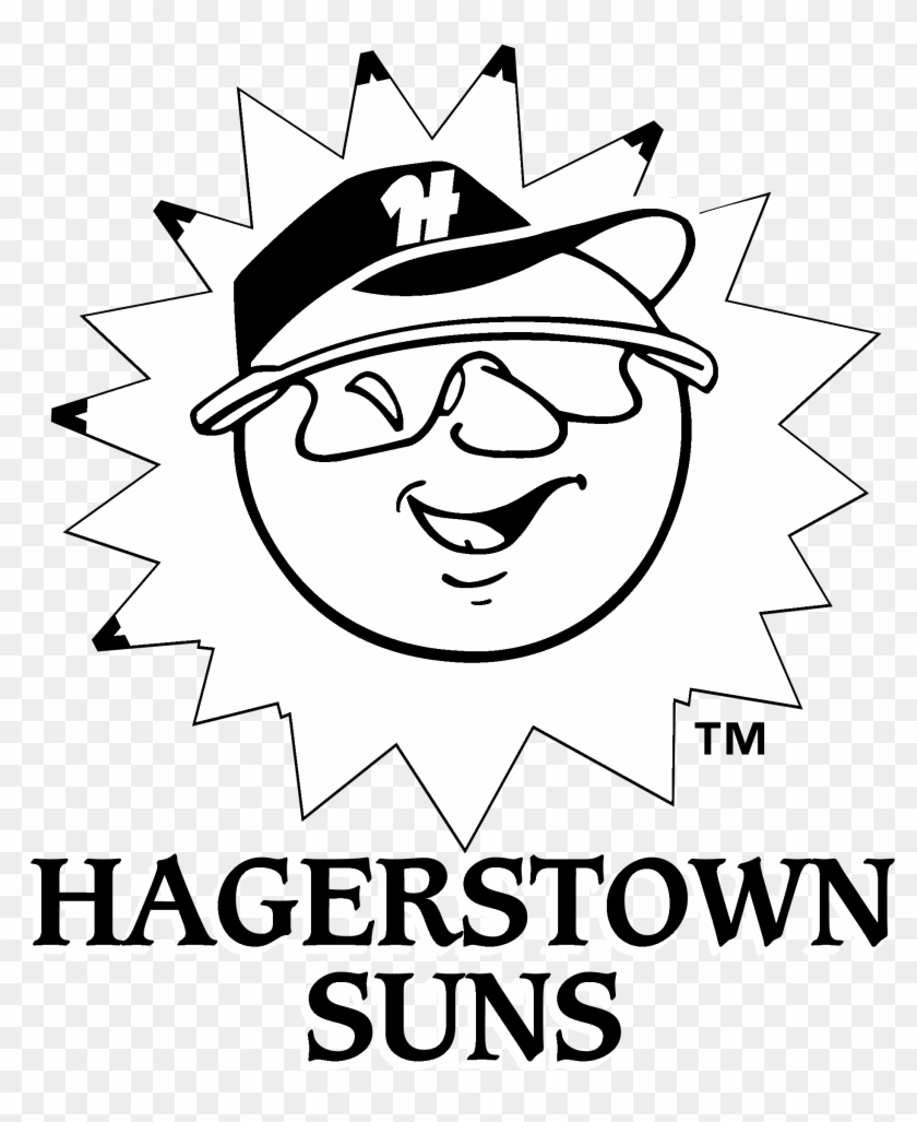 Hagerstown Suns Logo Black And White - Hagerstown Suns Clipart #1980173