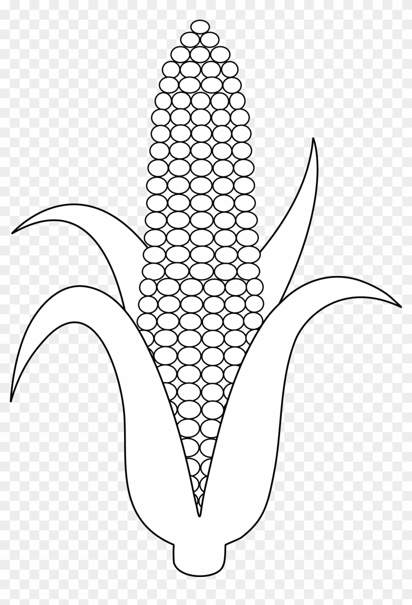Free Thanksgiving Snowflake Coloring Pages 25 Corn - Corn Clip Art Black And White - Png Download