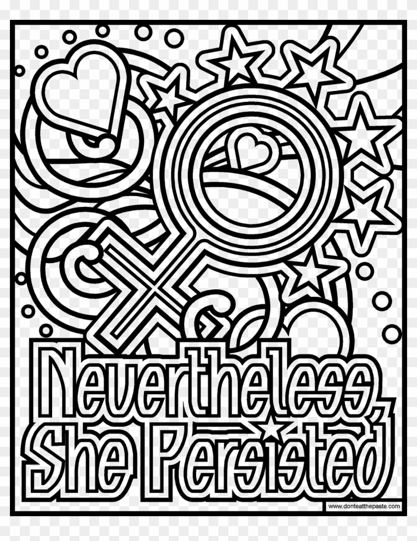 Free Coloring Pages, Coloring Pages For Kids, Coloring - Nevertheless She Persisted Coloring Page Clipart #1980635